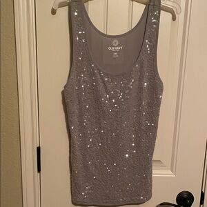 Old Navy Silver Sequin Tank Top